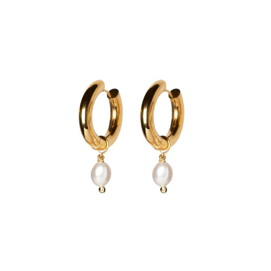 Gold plated earrings with natural pearls “Lily”