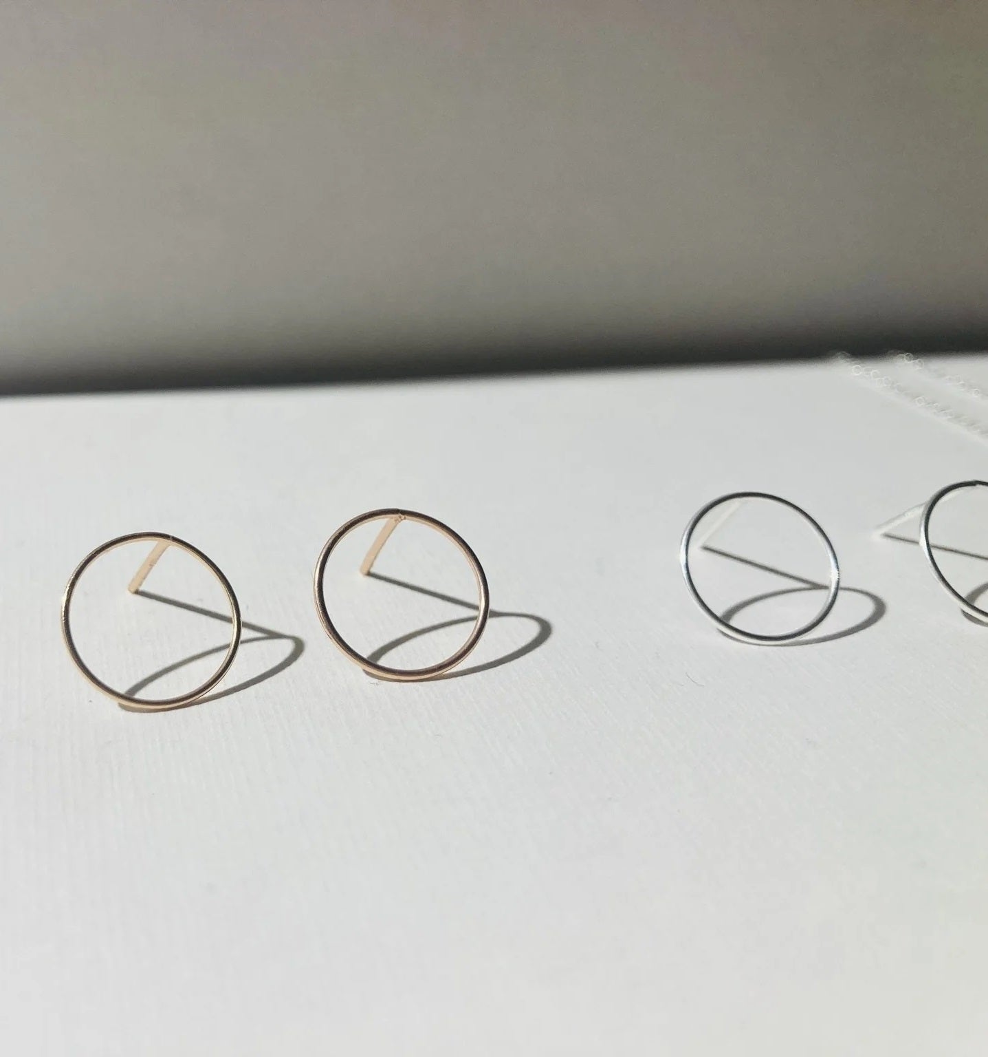 Sterling silver gold plated earrings "Circle"