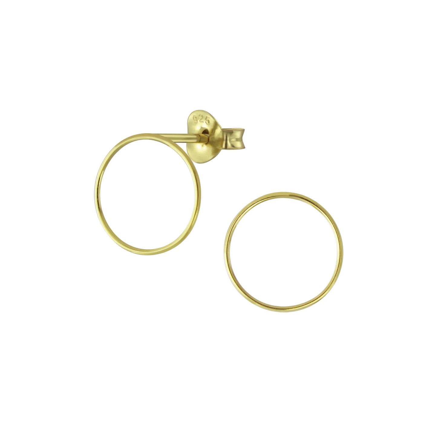Sterling silver gold plated earrings "Circle"