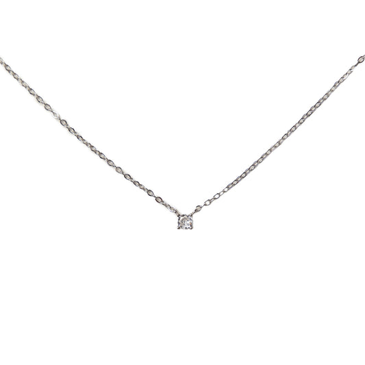 Sterling silver necklace with crystal