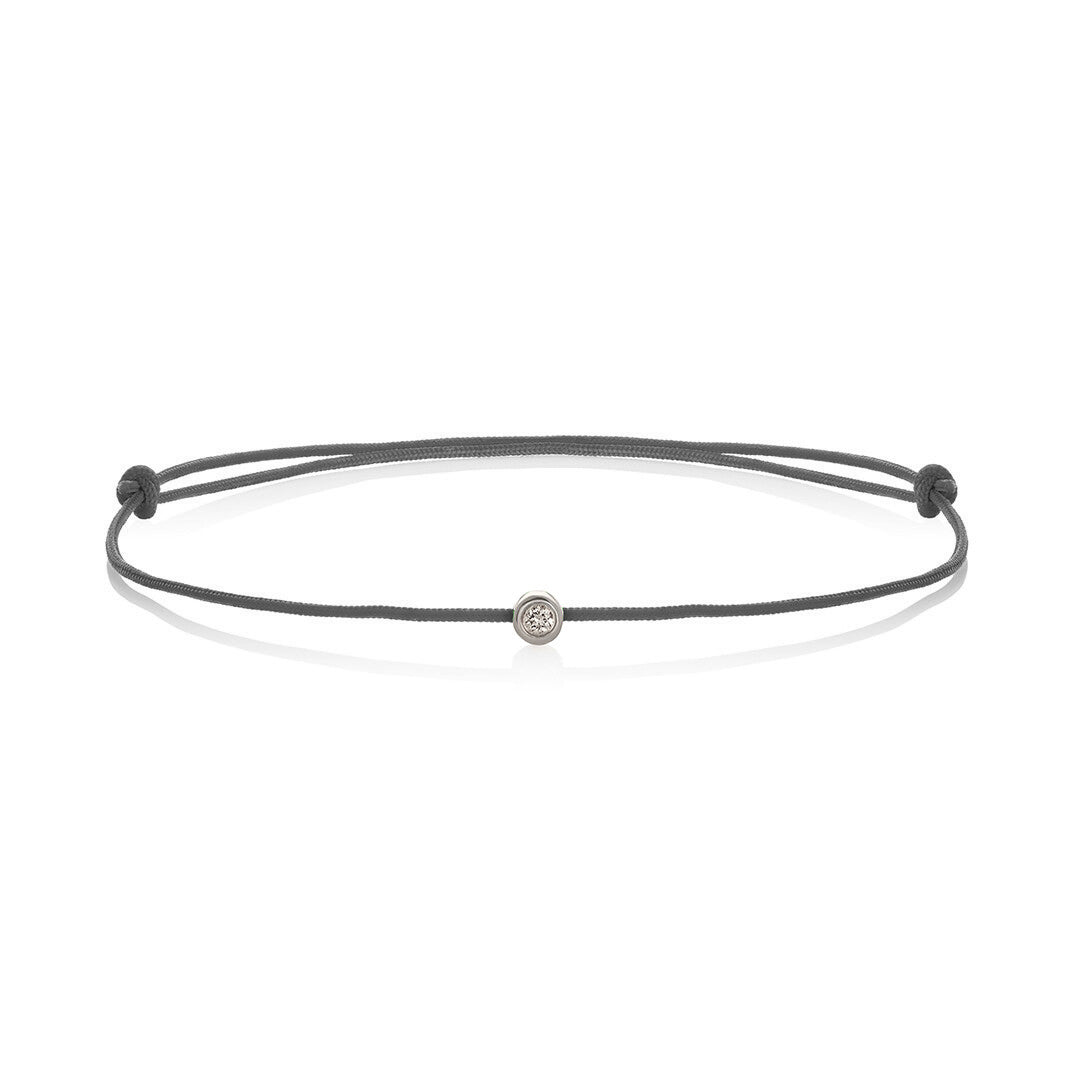 Grey string bracelet with 0.02ct diamond