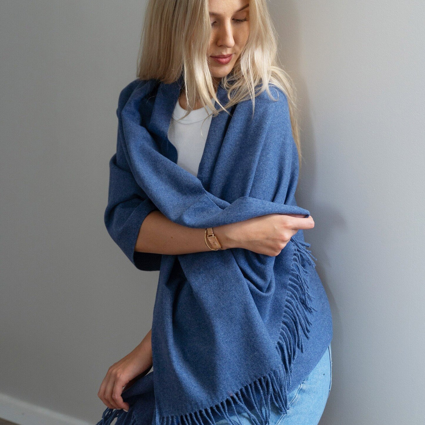 Cashmere scarf #Blue