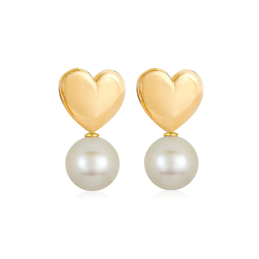 925 sterling silver gold plated earrings with natural pearls  "Mistress"